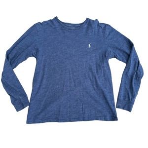 Ralph Lauren T Shirt Womens Tee Long Sleeve Crew Neck Stretch Soft Blue Medium